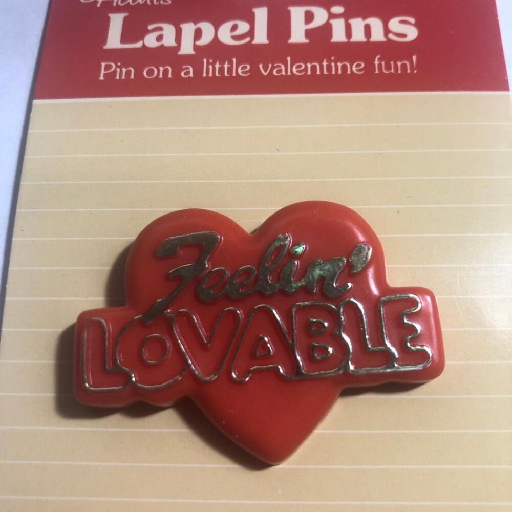 New Vintage Hallmark Happy Hearts Lapel Pin Brooch Valentine’s Feelin' Lovable